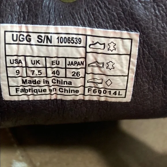 UGG Keala Brown Leather Slide on Sandals with Woven Design - Picture 9 of 10